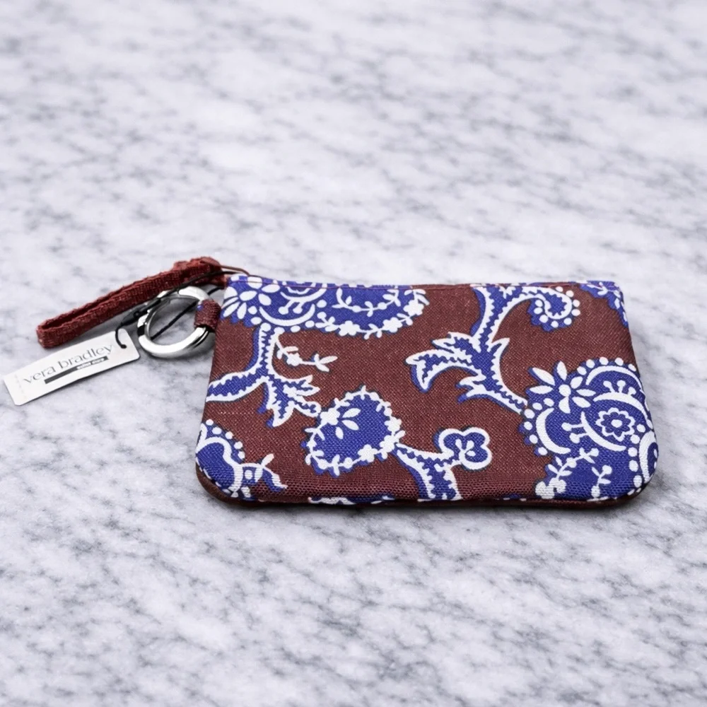 Vera Bradley Brown and Blue Patterned Keychain  Wallet paisley - Picture 2 of 2